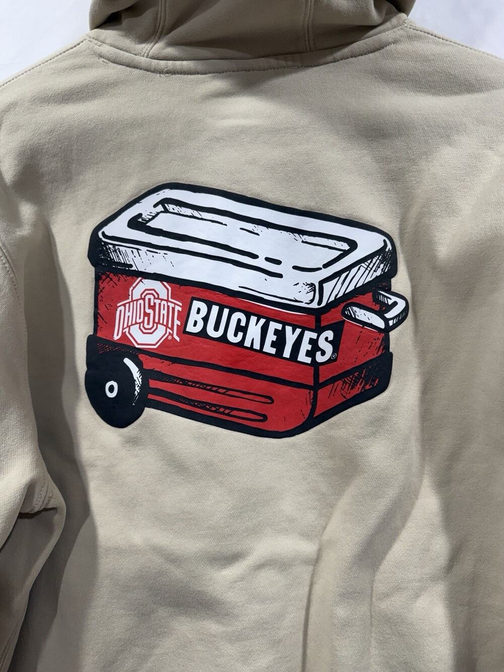 Nike Ohio State Buckeyes Men's Tailgate Graphic Hoodie Sz M Tan Long Sleeve